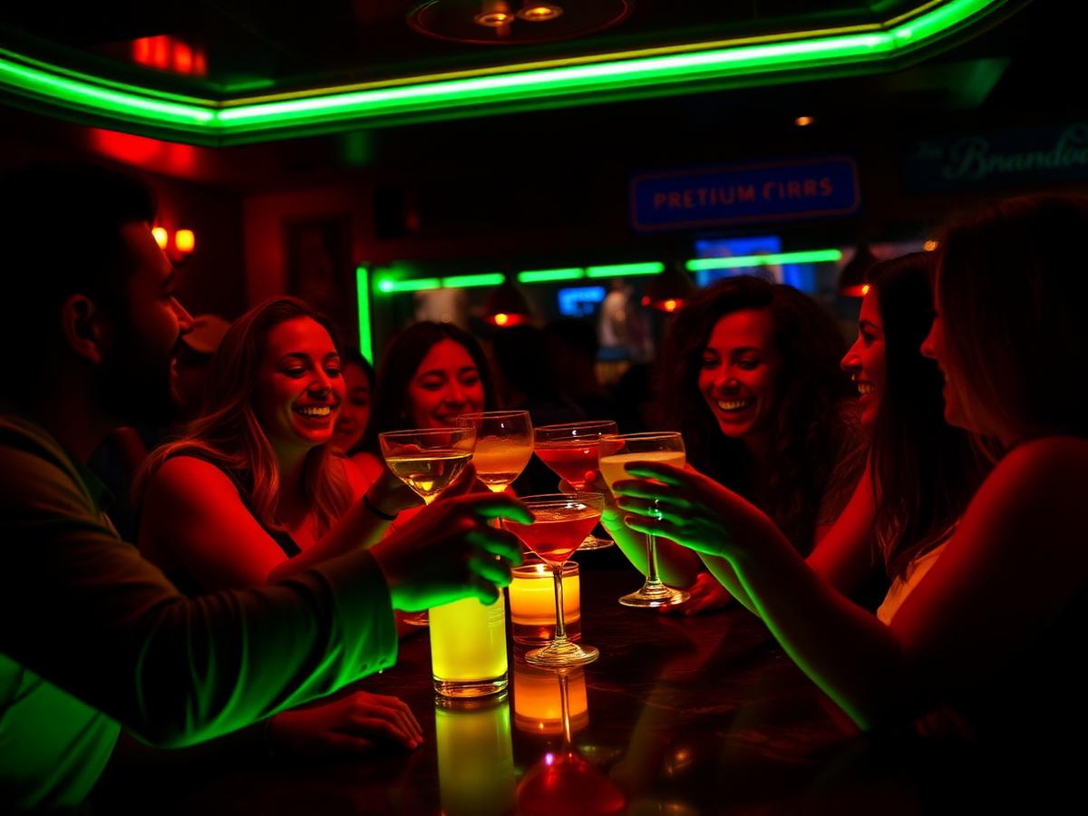 Friends toasting cocktails