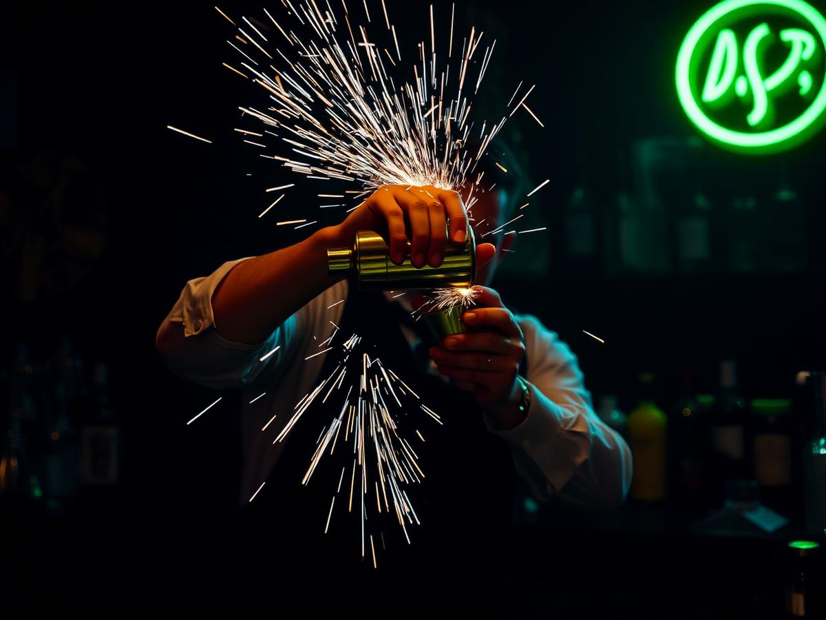 Bartender in action