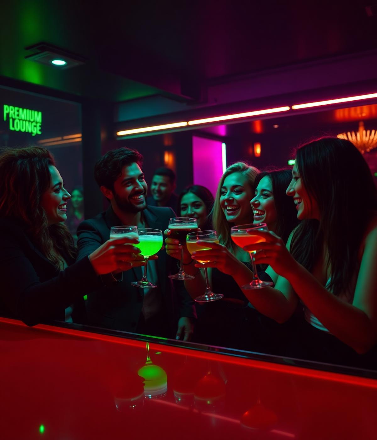 Friends enjoying cocktails at The Vault